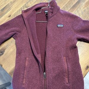 Children’s Patagonia, size M 10/12, maroon zip-up better sweater.